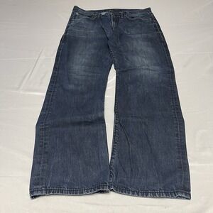 Y2K Express Blake Loose Fit Boot Cut Jeans Men's Fits (35x32) Blue Dark Denim